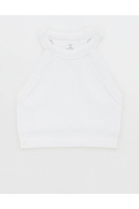 Superchill Seamless High Neck Bra Top Women's White XL | American Eagle Outfitters (US & CA)