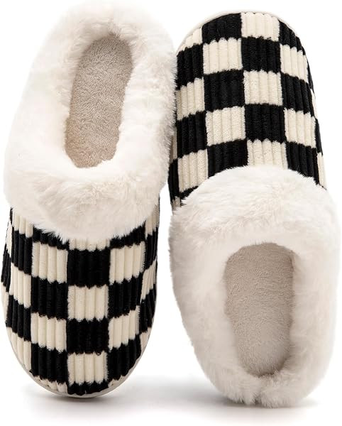 House Slippers for Women & Men Fuzzy Casual Indoor/Outdoor Shoes | Amazon (US)