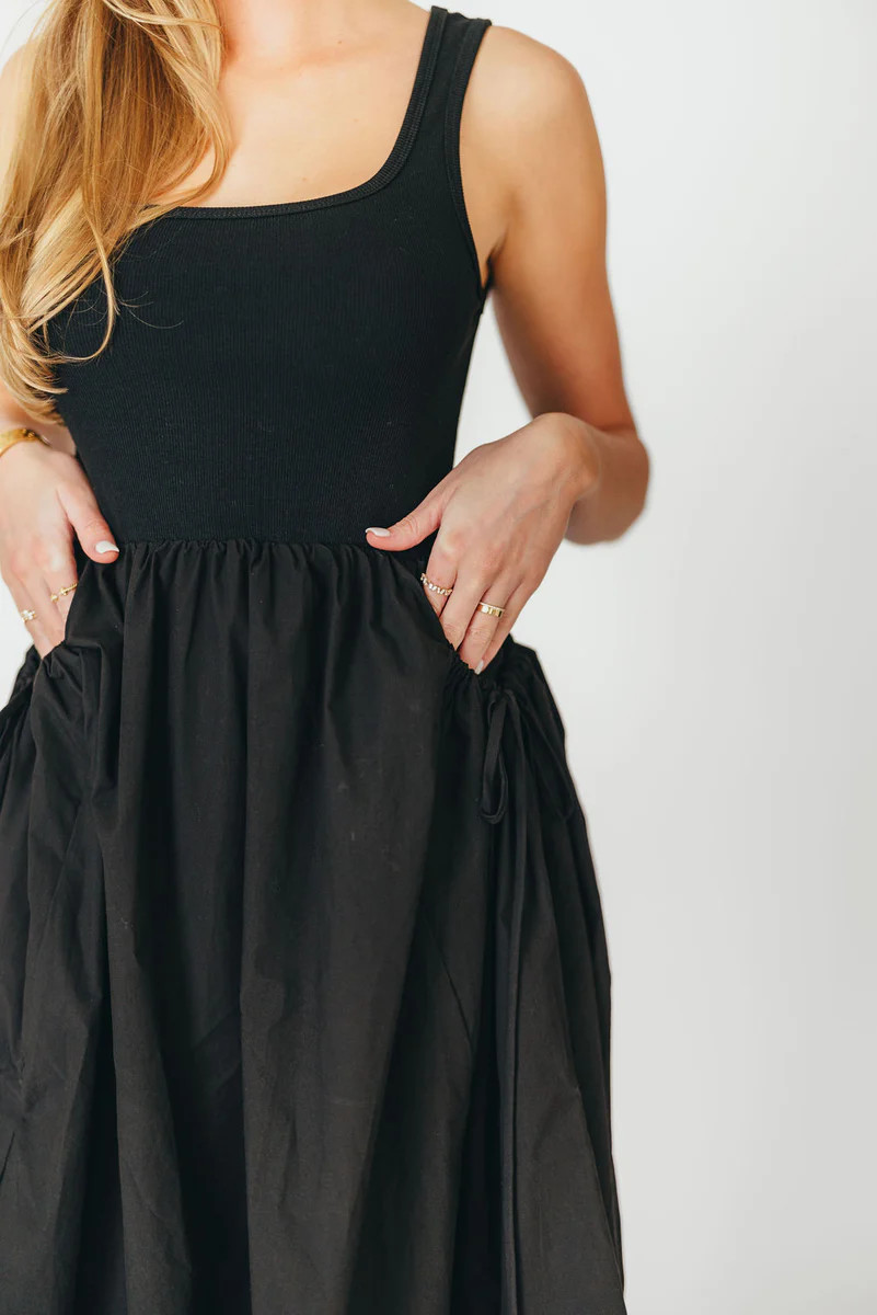 Lucca Midi Dress in Black | Worth Collective