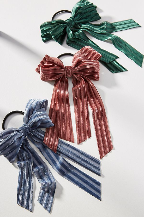 Priscilla Mini Bow Ponytail Holder Set | Anthropologie (US)