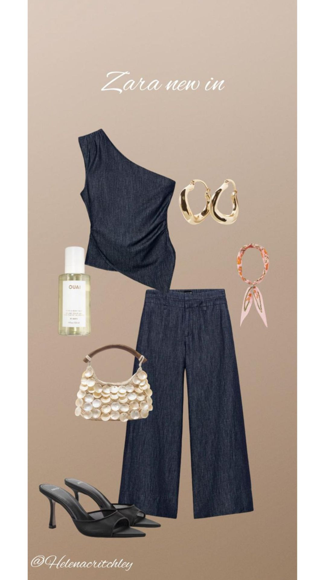 Zara New In! 

Denim Co-ord Set, One Shoulder Denim Top, Wide Leg Denim Trousers, Dark Wash Denim Outfit, Evening Denim Look, Shell Bag Styling, Heeled Mule Outfit, Summer Going Out Look, Zara Co-ord, Day to night 

#LTKspring #LTKsummer #LTKuk