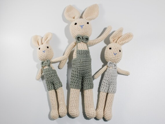 Bunny Stuffed Animal  Boy Bunny Doll  Crochet Doll  Crochet | Etsy | Etsy (US)
