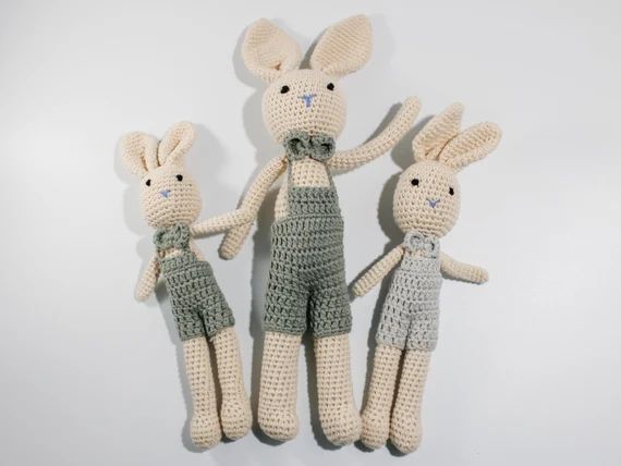 Bunny Stuffed Animal  Boy Bunny Doll  Crochet Doll  Crochet | Etsy | Etsy (US)