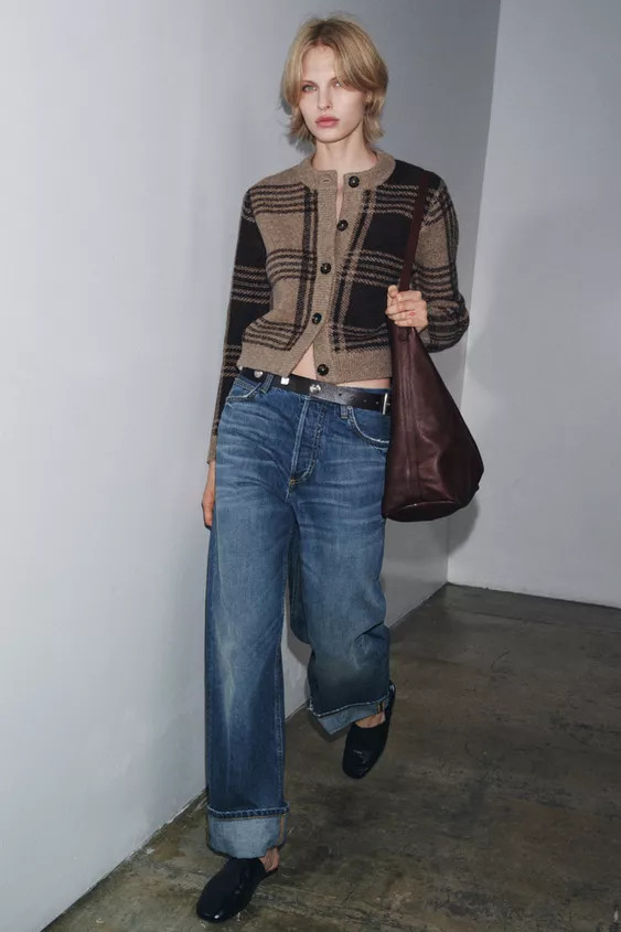 CHECK KNIT CARDIGAN | Zara UK