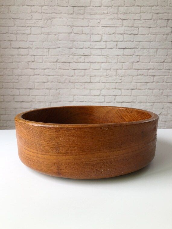 Teak serving bowl, Vintage wood salad bowl, large wood bowl, vintage teak serving bowl, produce bowl | Etsy (US)