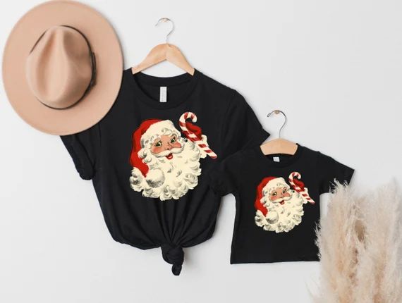 Family Sweatshirts Merry and Bright Shirts Retro Santa Tees | Etsy | Etsy (US)