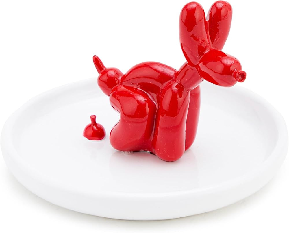 Pooping Balloon Dog Ring Holder Dish, Cute Balloon Dog Dish Gifts, Funny Pooping Balloon Dog Stat... | Amazon (US)