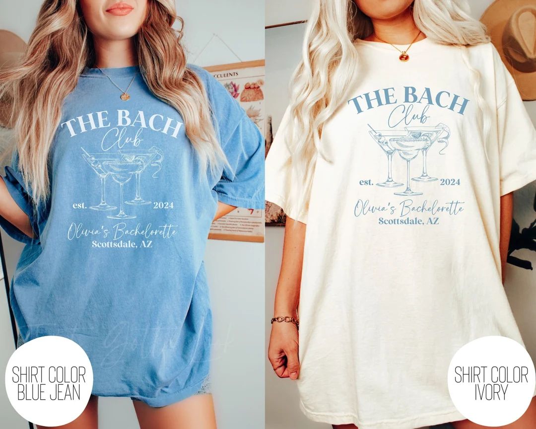 The Bach Club Bachelorette Shirts, Social Club Bachelorette Party Shirts, Custom Bachelorette Par... | Etsy (US)