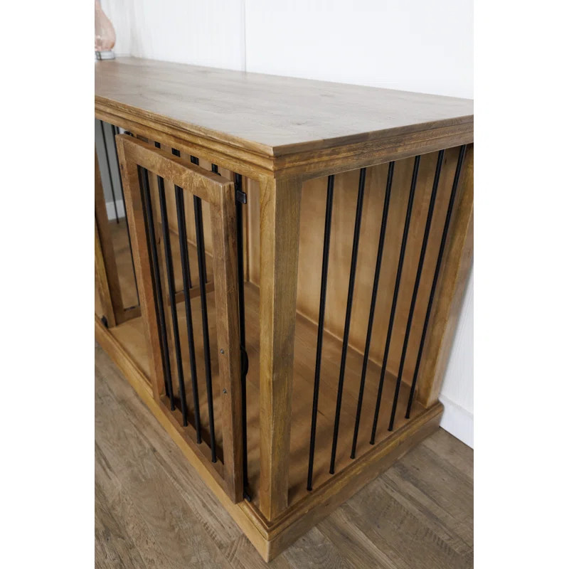 89" Double Wide Hinge Door Dog Crate With Removable Divider | Wayfair North America