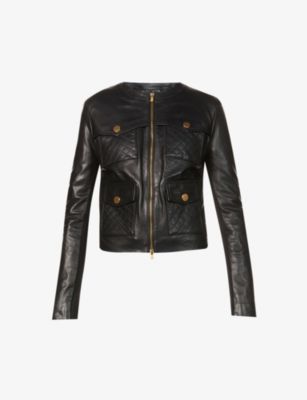 Ottuso regular-fit quilted leather jacket | Selfridges