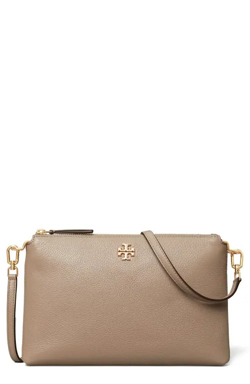 Tory Burch Kira Pebbled Leather Wallet Crossbody Bag in Gray Heron at Nordstrom | Nordstrom