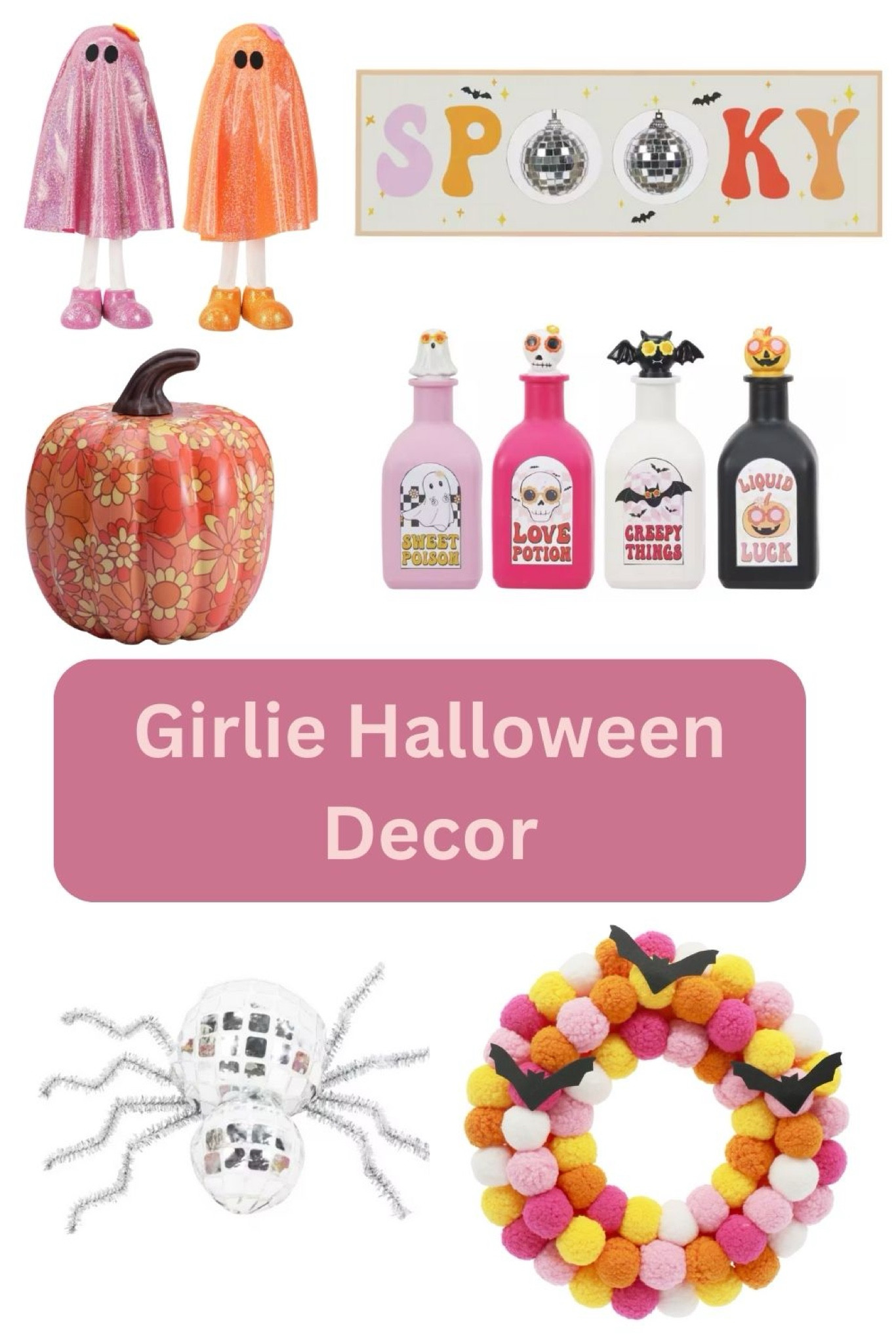 Girly pink Halloween decor from Michael’s, retro style decor, 60s 60s vintage style, summerween

#LTKFindsUnder50 #LTKHome #LTKSeasonal