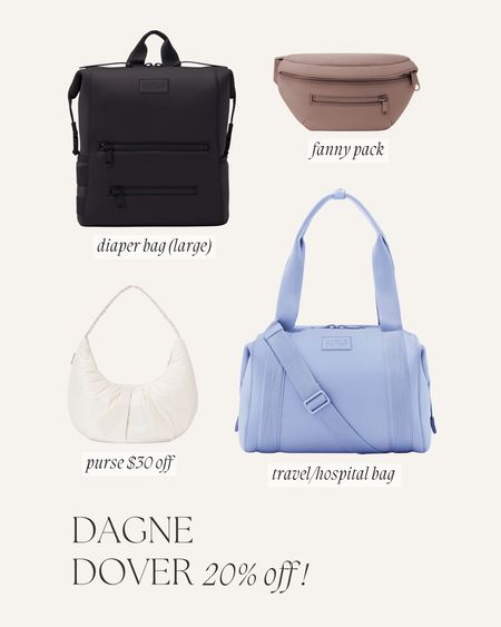 SHEPPARD20 for 20% off dagne Dover!! We have the large indi diaper bag and I’m obsessed it’s roomy, tons of space and pockets, hands free, pouches and plenty of room for two kids!! I also love their neoprene bags + Fanny pack and travel bag is perfect for road-trips or flying! 

#LTKitbag #LTKsalealert #LTKfamily