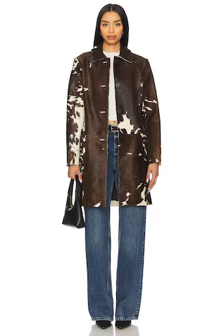 LAMARQUE x REVOLVE Kendrick Calf Hair Long Coat in Brown from Revolve.com | Revolve Clothing (Global)