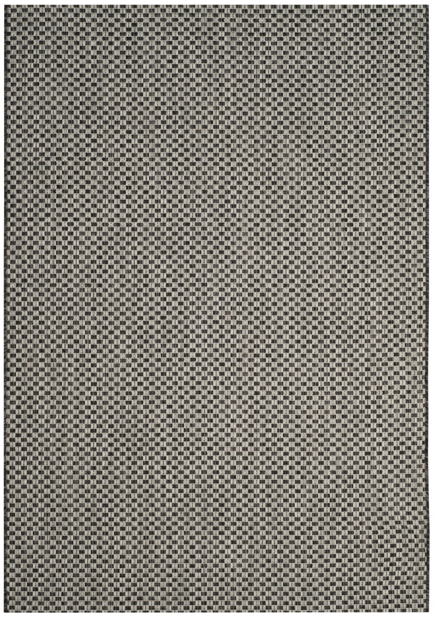 SAFAVIEH Courtyard Blair Geometric Indoor/Outdoor Area Rug, 6'7" x 9'6", Black/Light Grey | Walmart (US)