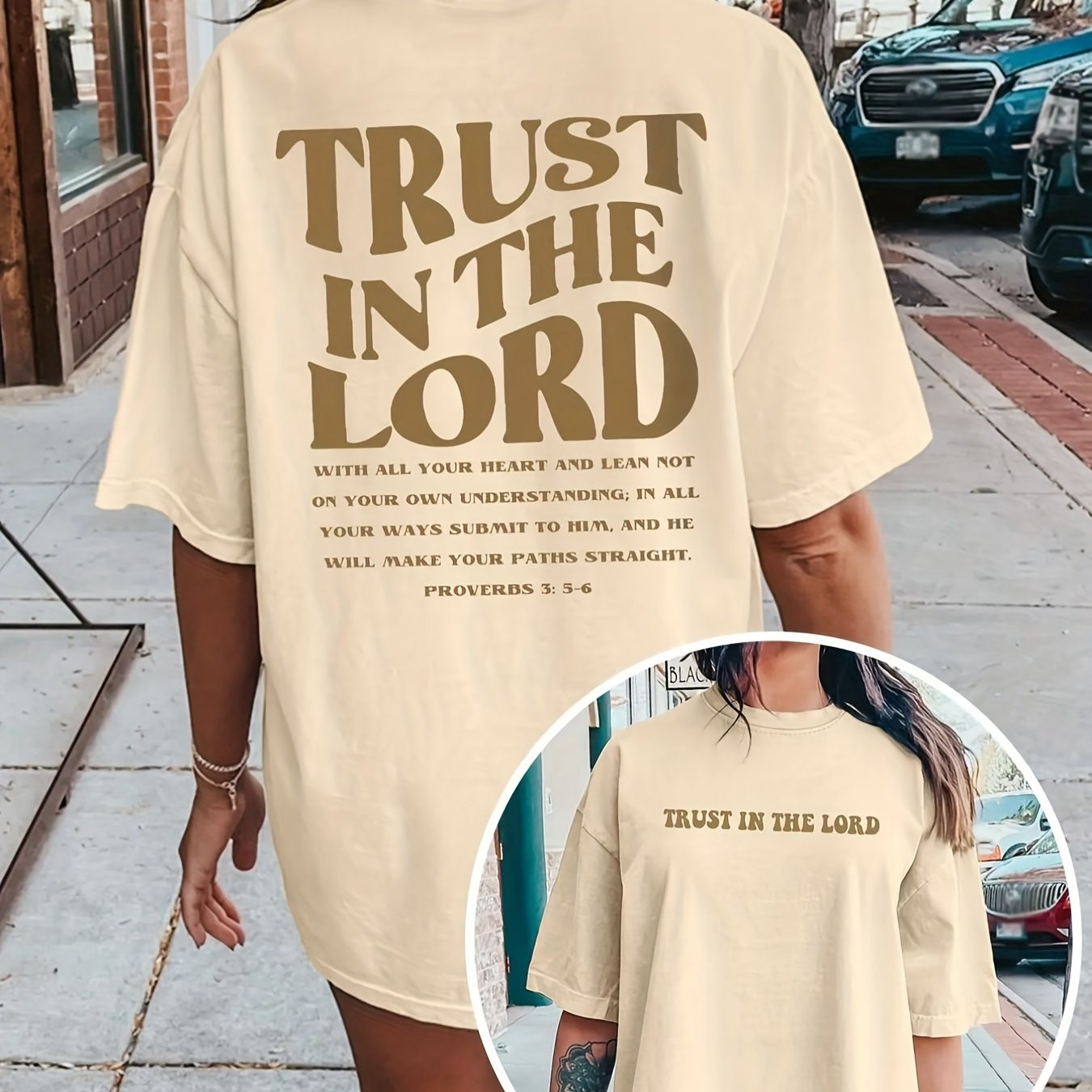 women's casual crew neck t shirt '  in lord' print 100% - Temu | Temu Affiliate Program