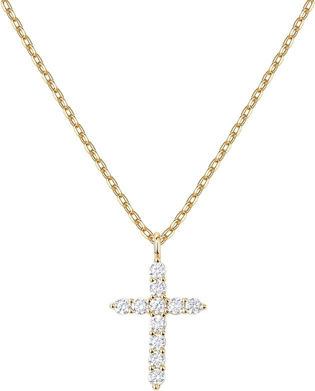 14K Gold Plated Cross Necklace for Women | Cross Pendant | Gold Necklaces for Women      
 Cubic ... | Amazon (US)