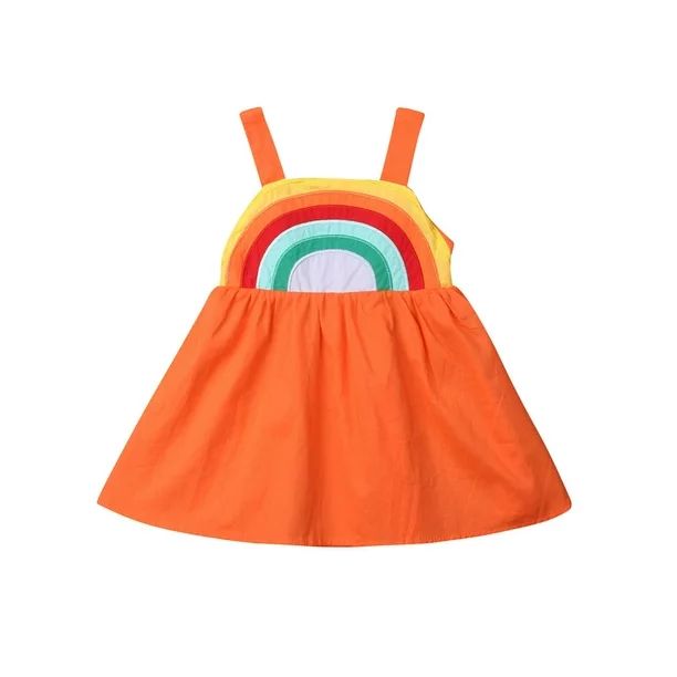 Lookwoild Toddler Kid Baby Girl Rainbow Casual Summer Dress Sundress Clothes 0-5T | Walmart (US)