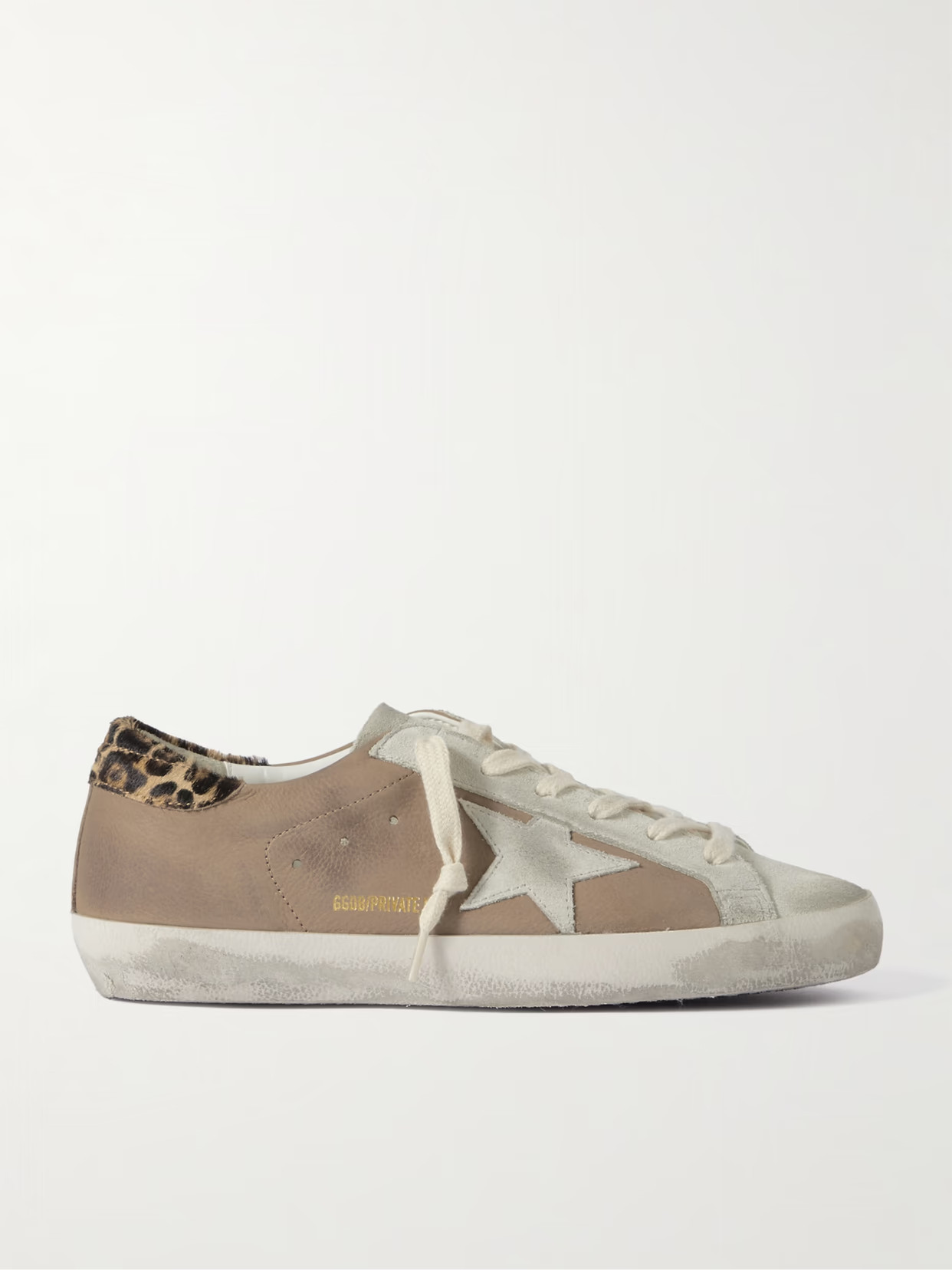 Golden Goose - Super-star Distressed Calf Hair-trimmed Nubuck And Suede Sneakers - Brown | NET-A-PORTER (US)
