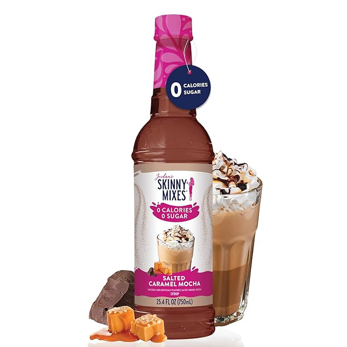 Jordan's Skinny Syrups Sugar Free Coffee Syrup, Salted Caramel Mocha Flavor Drink Mix, Zero Calor... | Amazon (US)