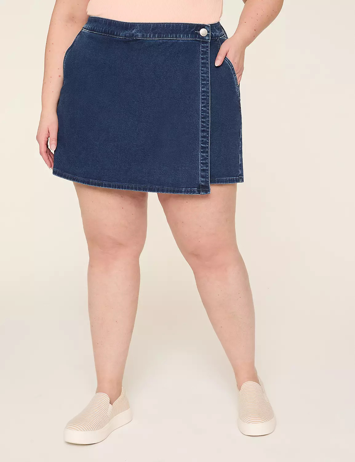 Signature Fit Denim Skort - 4.5" Inseam | Lane Bryant (US)