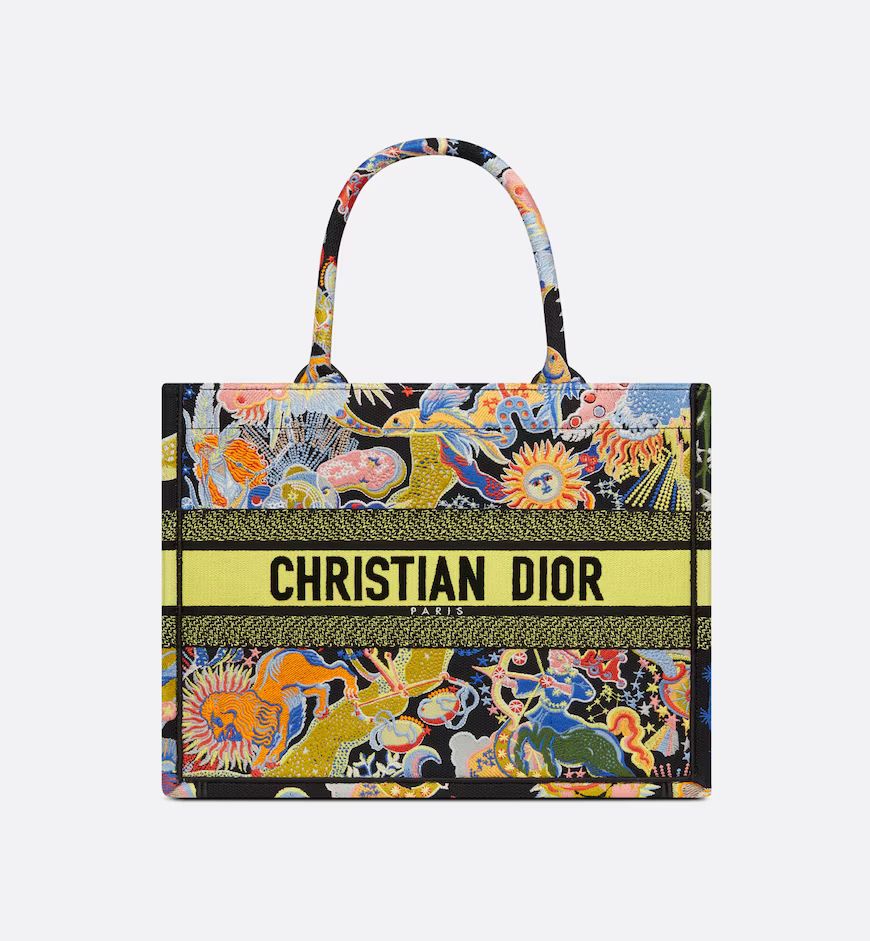 Medium Dior Book Tote Black Multicolor Dior Zodiac Fantastico Embroidery (36.5 x 28 x 17.5 cm) | ... | Dior Beauty (US)