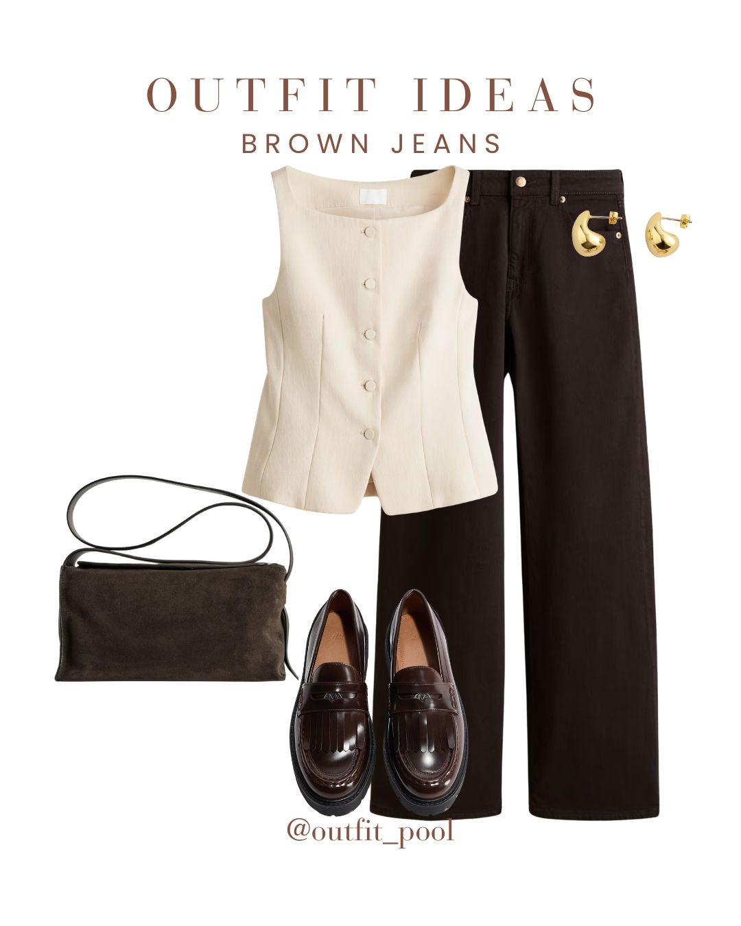 
Brown jeans = the neutral staple you need 🤎✨ Styled these brown jeans in multiple ways to show how versatile and chic they are — the perfect switch-up from classic blue denim 🙌 🤍 Pair with neutrals for an elevated tonal look 🖤 Add black for a sleek, sophisticated vibe 💙 Mix with stripes/denim for a casual everyday outfit (Brown jeans outfit inspo, Neutral outfit ideas, Casual chic styling, Business Casual Style, Casual Chic Outfit, Smart Casual Outfit, Neutral Outfit Ideas, Capsule Wardrobe Staples, Street Style Outfit, Street Style Denim, Outfit Inspiration) 

 #LTKgrwm #LTKootd #LTKWorkwear