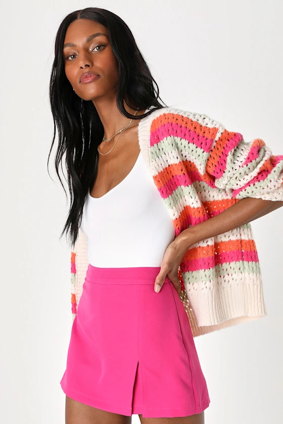 Adoring Style Fuchsia High-Waisted Skort | Lulus