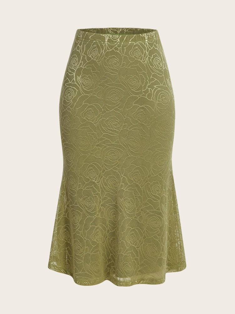 SHEIN ICON High Waist Allover Floral Print Skirt | SHEIN