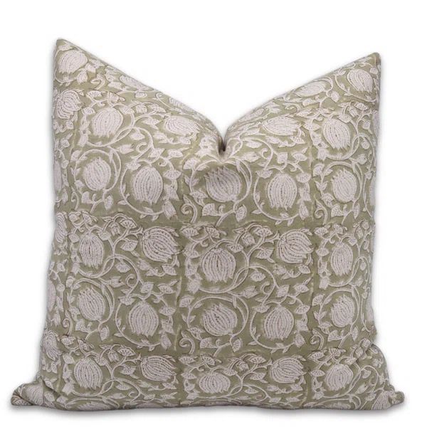 Nagina Floral Duck Canvas Indoor/Outdoor Reversible Pillow Cover | Wayfair North America