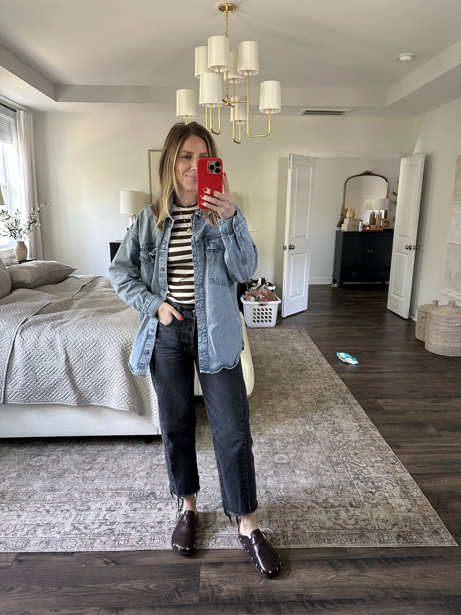 This Pistola shacket is currently 50% off on ShopBop and the jeans are 20% off from Madewell! The Target clogs are out of stock but I linked a similar suede option!  

 #LTKCyberWeek #LTKootd #LTKSaleAlert