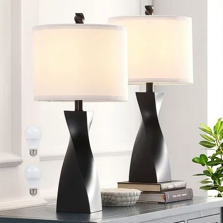 Table Lamp for Bedroom Living Room End Tables Set of 2 23.5 Black Bedroom Bedside Table Lamps for Ni | Walmart (US)