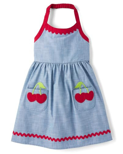 Gymboree,Girls,and Toddler Halter Top Dress,12-18 Months,Blue Wash Cherries | Amazon (US)
