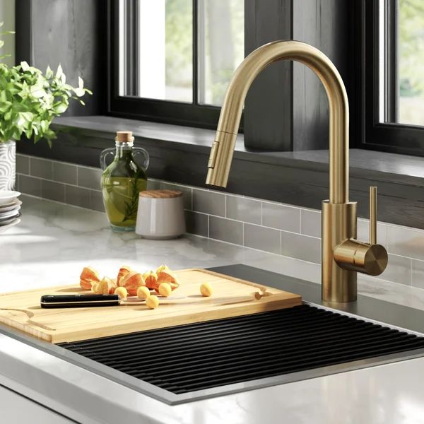 Pull Down Single Handle Kitchen Faucet with Accessories | Wayfair North America