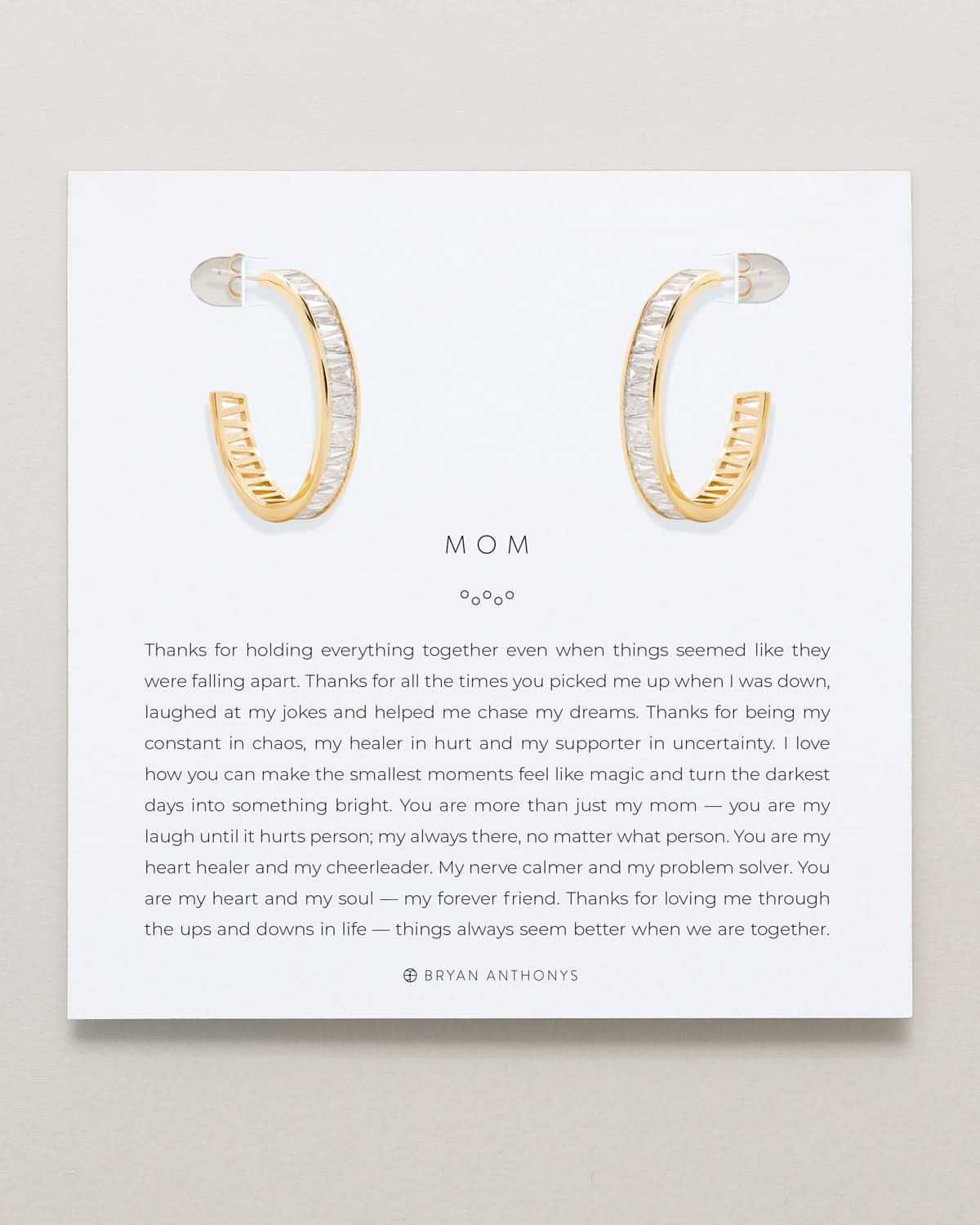 Mom Baguette Midi Hoop Earrings | Bryan Anthonys