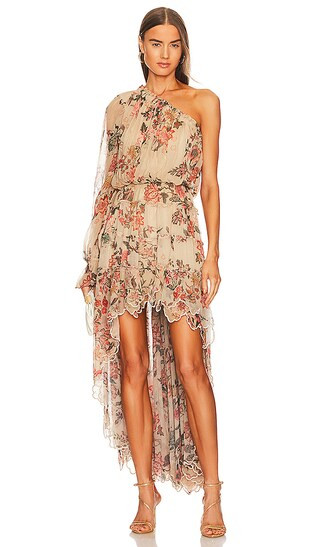 Midi Dress in Beige | Revolve Clothing (Global)