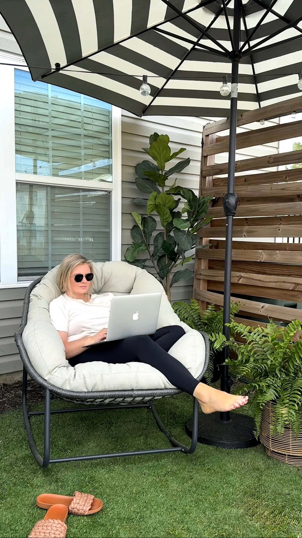 Outdoor papasan rocking chair with cushion!
Black and white outdoor decor, outdoor furniture favorites, Amazon bestsellers

#LTKSaleAlert #LTKSeasonal #LTKHome