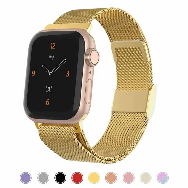 CCnutri Compatible with Apple Watch Band 38mm 40mm 42mm 44mm, Stainless Steel Loop Metal Mesh Bra... | Walmart (US)