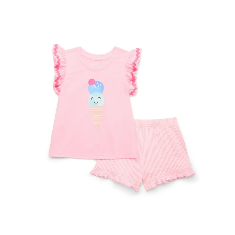 365 Kids from Garanimals Girls Tank Top and Ruffle Short Set, 2-Piece, Sizes 4-10 | Walmart (US)