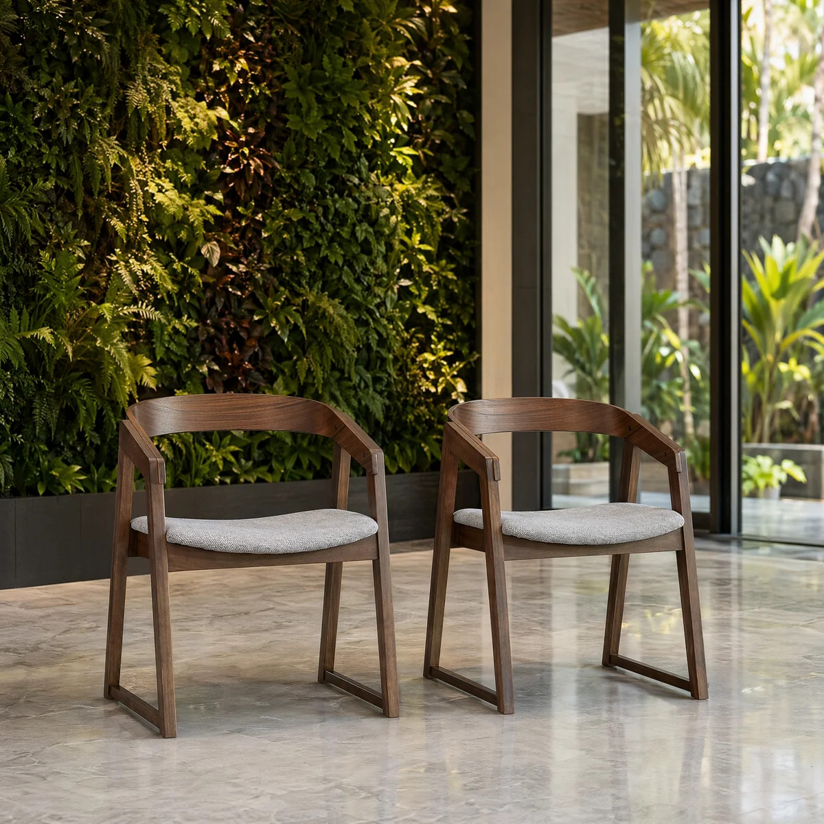 Solid Wood Arm Dining Chair with Curved Backrest | Wayfair North America