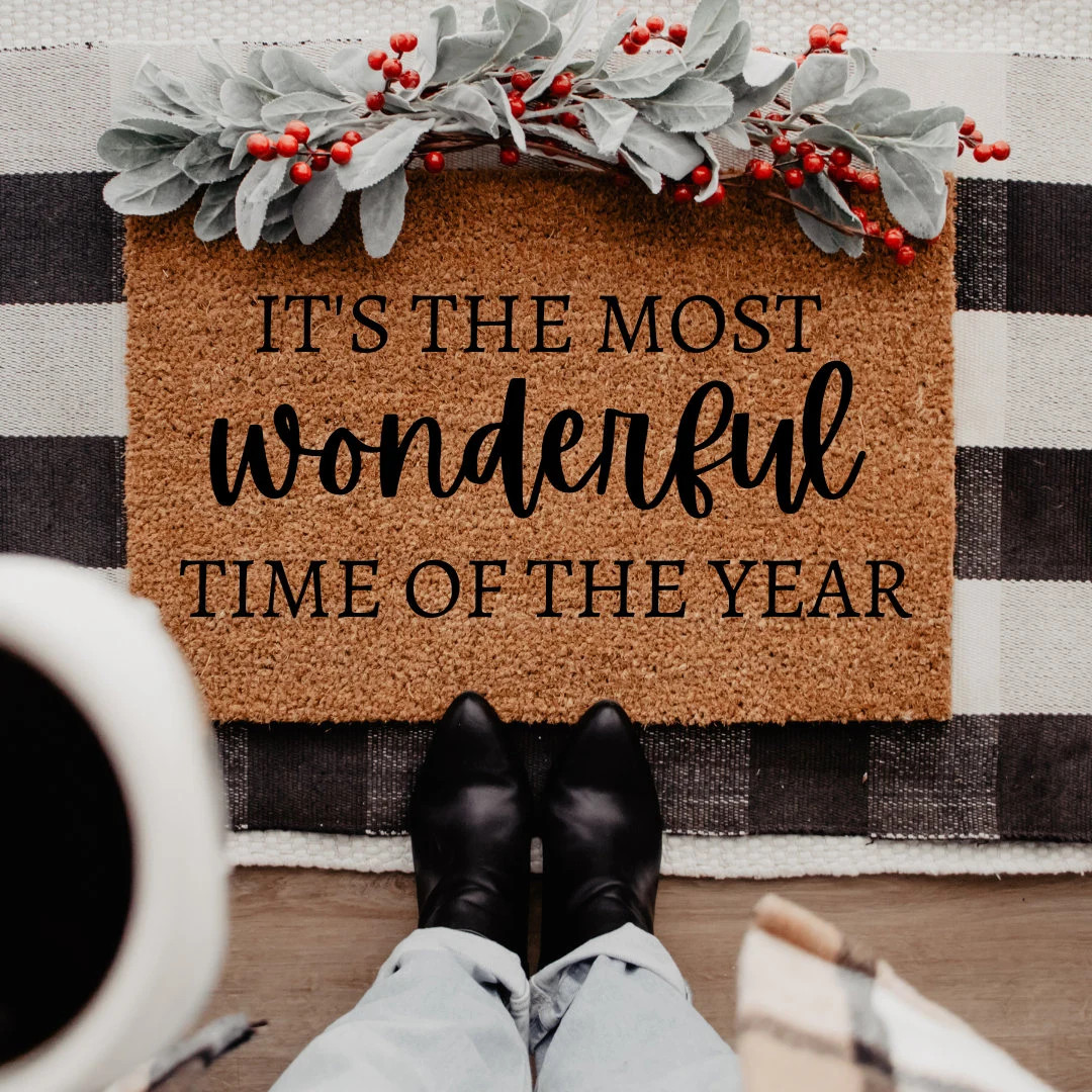 It's the most wonderful time of the year | Christmas Doormat | Cute Doormat |Holiday Doormats| Ch... | Etsy (US)