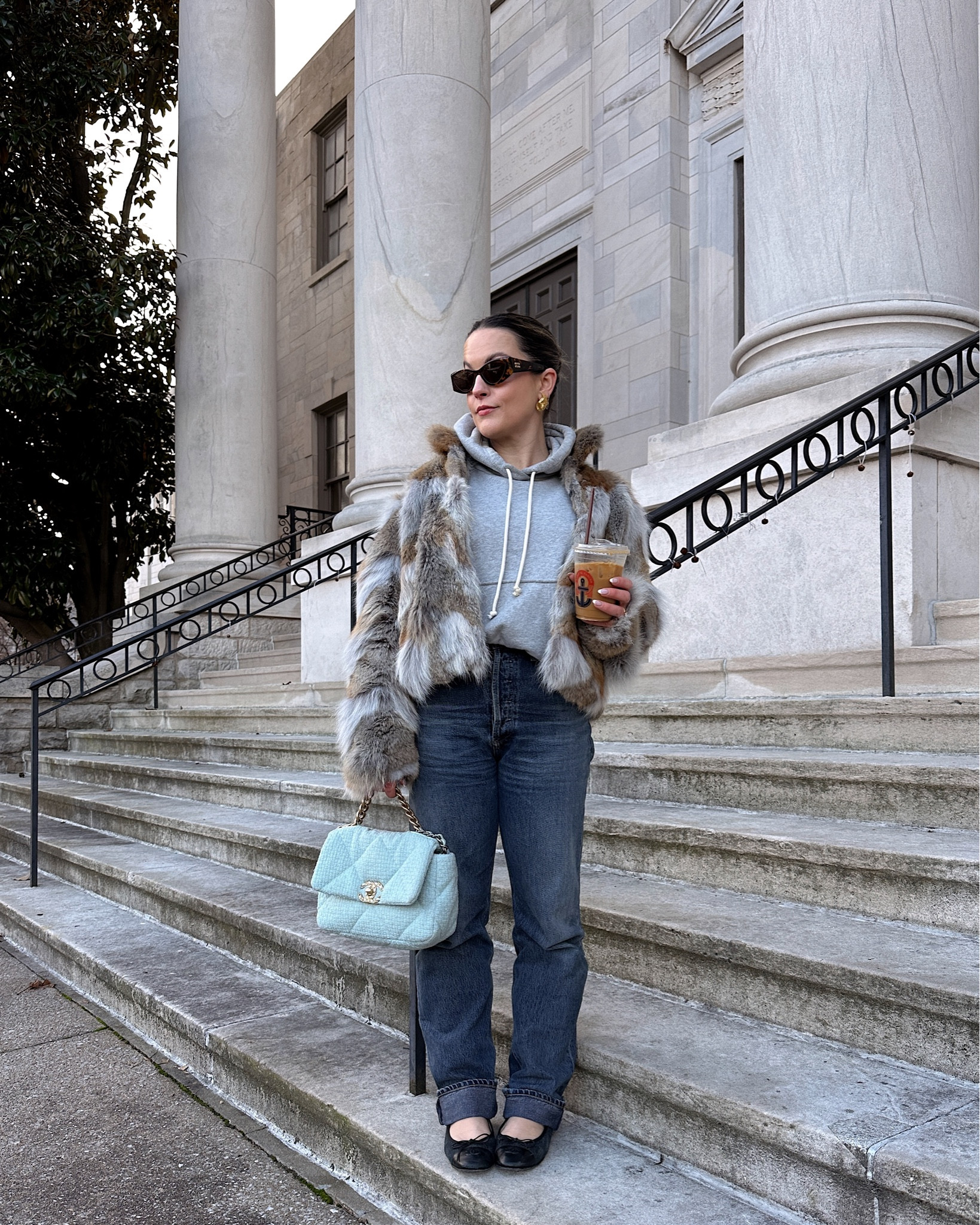 the perfect winter weekday look 💕 i love these jeans by agolde so much! i’m in the 27 and the fit is TTS. also linking a bunch of affordable(ish) fur coats if you’re in the hunt for a mob wife aesthetic jacket! 

#LTKstyletip