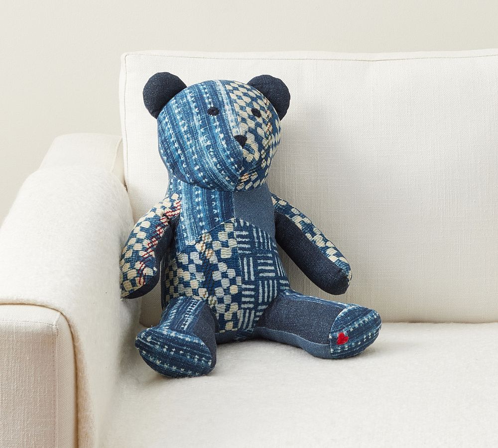 Nelson Patchwork Teddy Shaped Pillow | Pottery Barn (US)