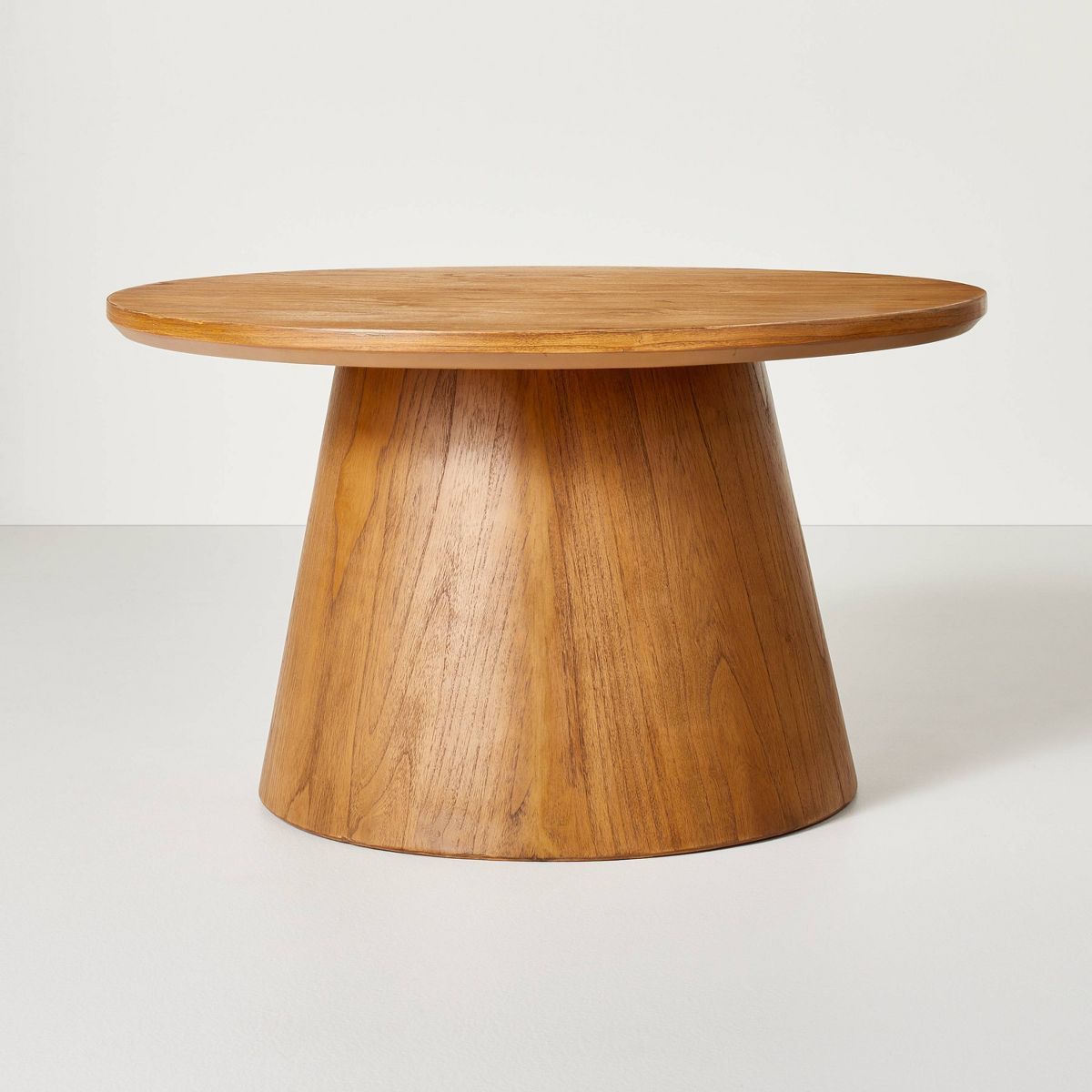 Wooden Round Pedestal Coffee Table - Aged Oak - Hearth & Hand™ with Magnolia | Target