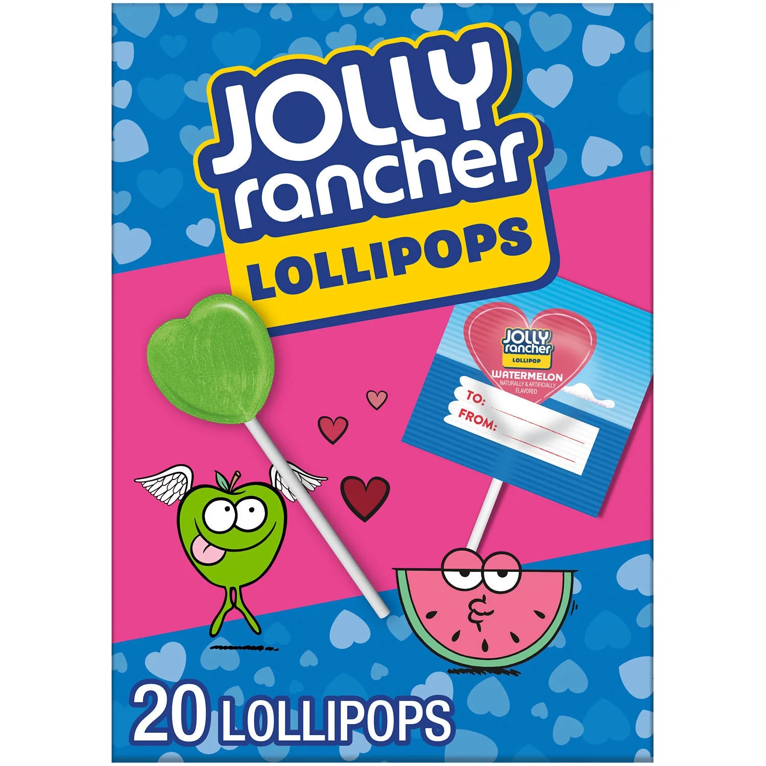 JOLLY RANCHER Assorted Fruit Flavored, Valentine's Lollipops Box, 9.2 oz (20 Pieces) | Walmart (US)