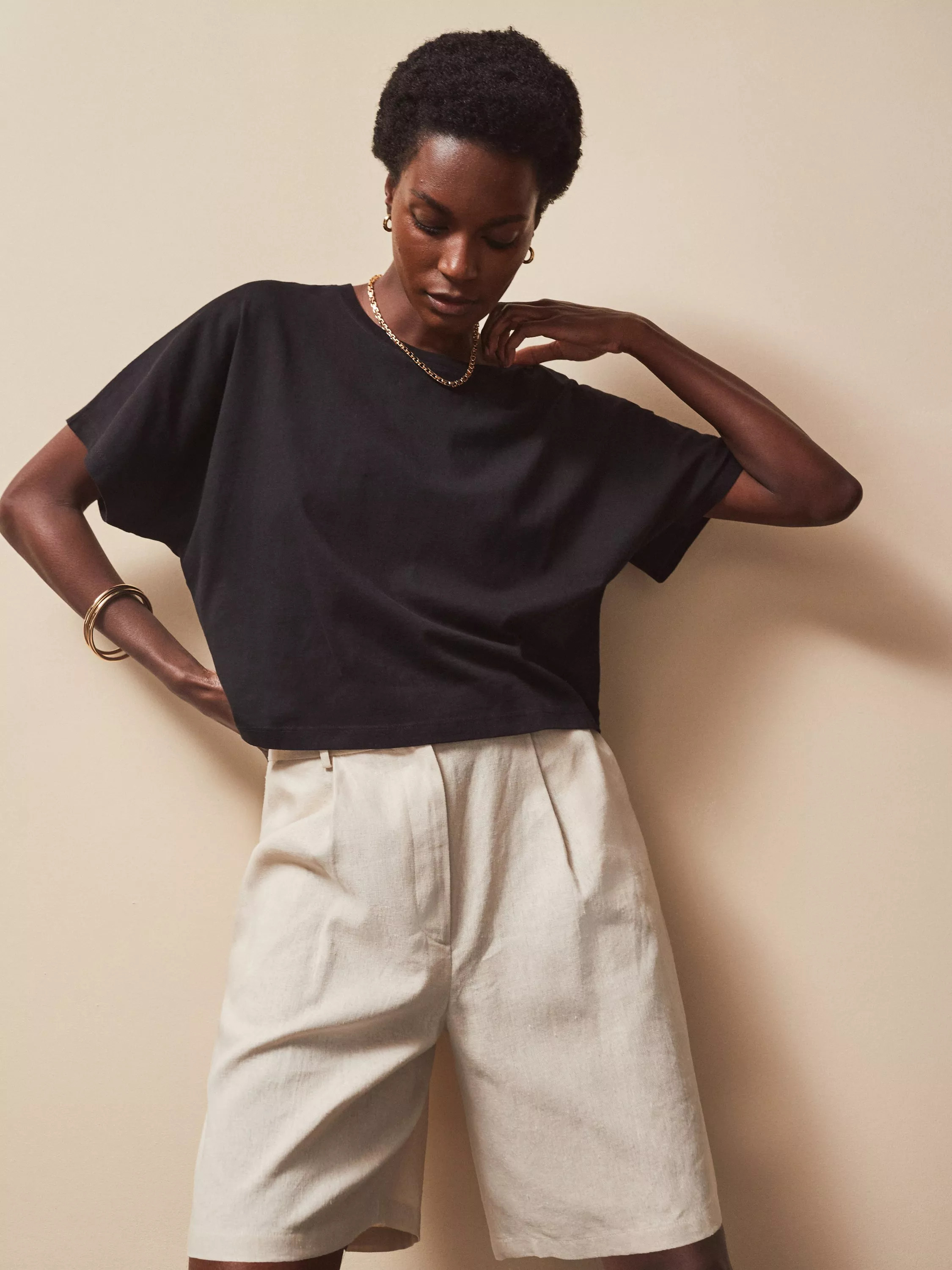 Ro&ZoLinen Blend Bermuda Shorts, Natural | John Lewis (UK)