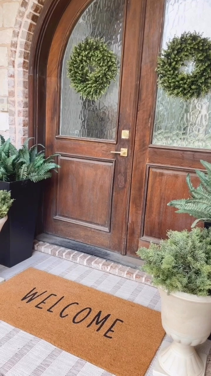 Front porch refresh. Planters. Plants. Wreath. Outdoor furniture. Command hooks. Bushes. Porch. Patio decor. Porch decor. Styling for Spring with .A porch spring haul on a few finds to elevate your outdoor space. Home decor. Front porch. Plants. Light. Patio. Home Depot. 

#LTKSaleAlert #LTKHome