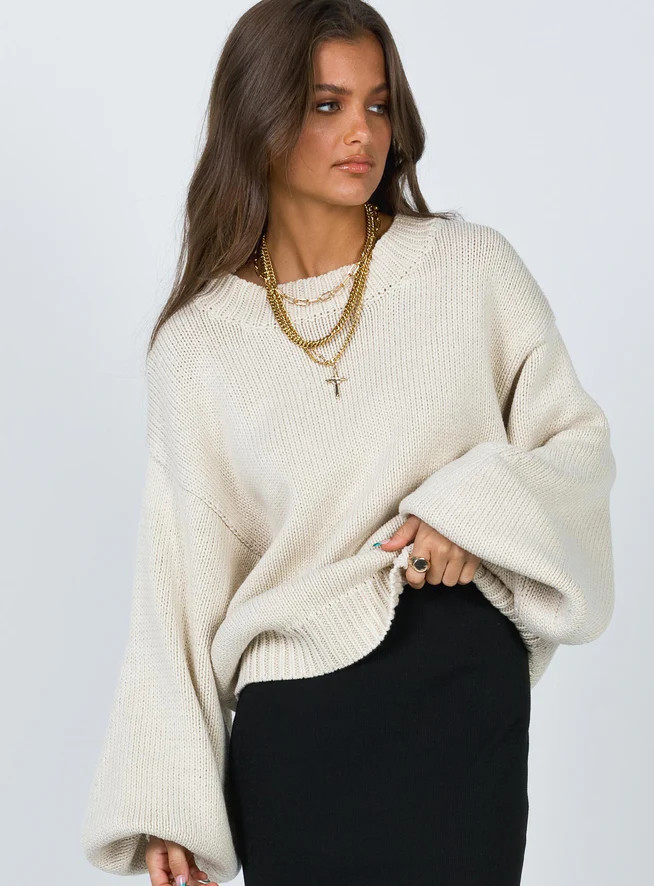 Harmony Sweater Beige | Princess Polly US