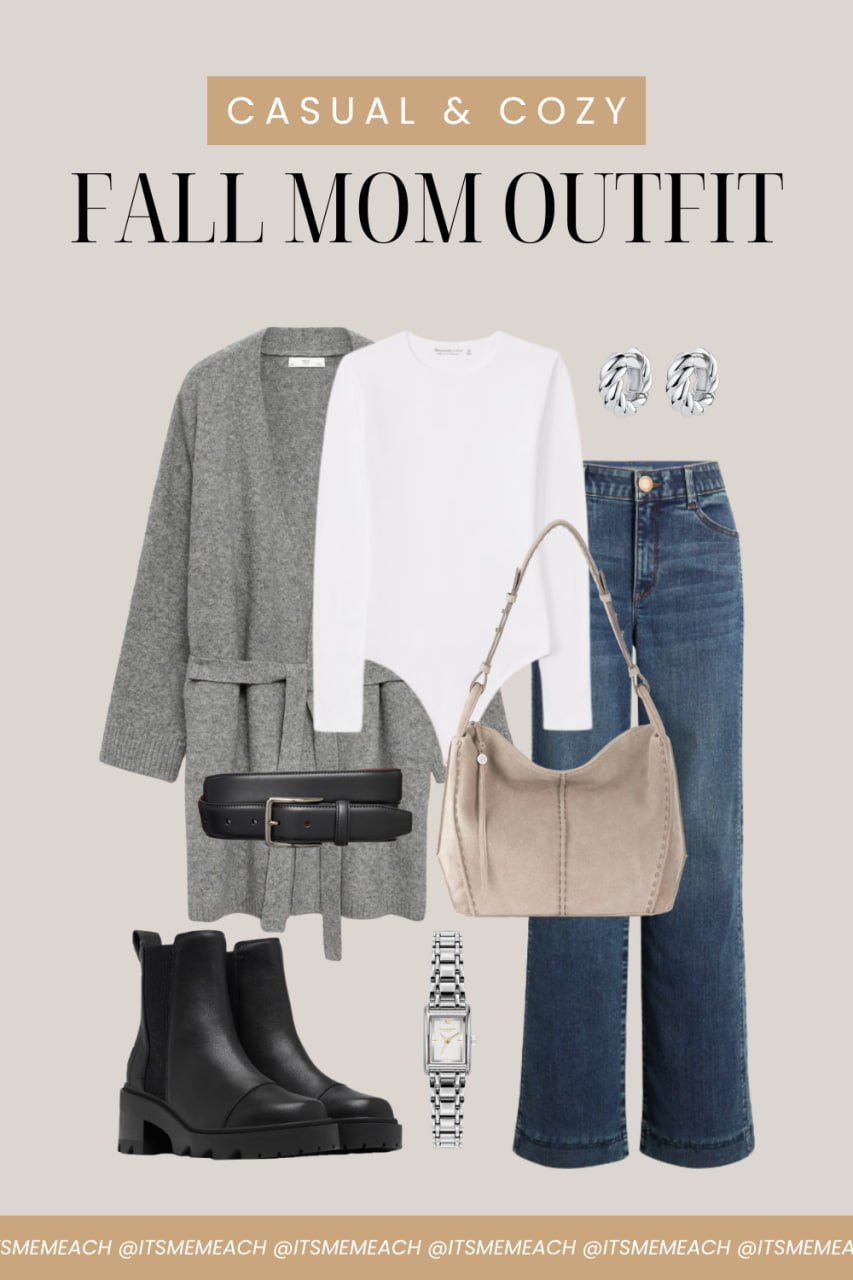Casual, cozy, and polished! This fall mom outfit is perfect for errands, school pick-ups, or grabbing coffee with friends. I love pairing a simple white long sleeve with a soft gray cardigan, comfy straight-leg denim, and chunky boots for a chic everyday look. The neutral bag and silver jewelry tie it all together effortlessly.


#FallMomStyle #CasualChicOutfit #CozyFallFashion #EverydayMomStyle  

 #LTKSeasonal #LTKStyleTip #LTKItBag
