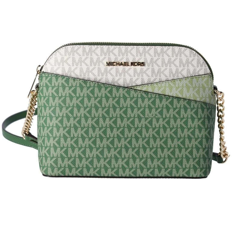 Michael Kors Jet Set Travel Dome Crossbody Bag Signature Fern Green Multi MK - Walmart.com | Walmart (US)